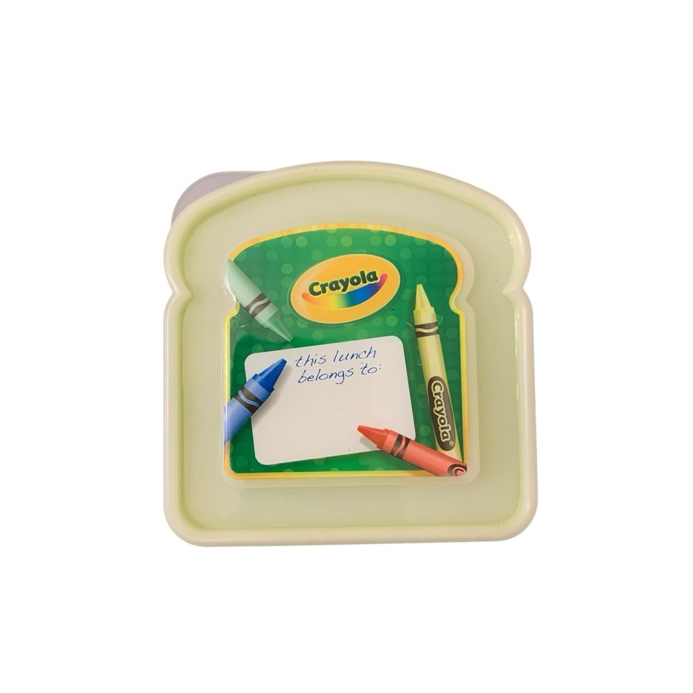 Crayola Snack Packer Sandwich Food Lunch Lunchbox Container Storage Green